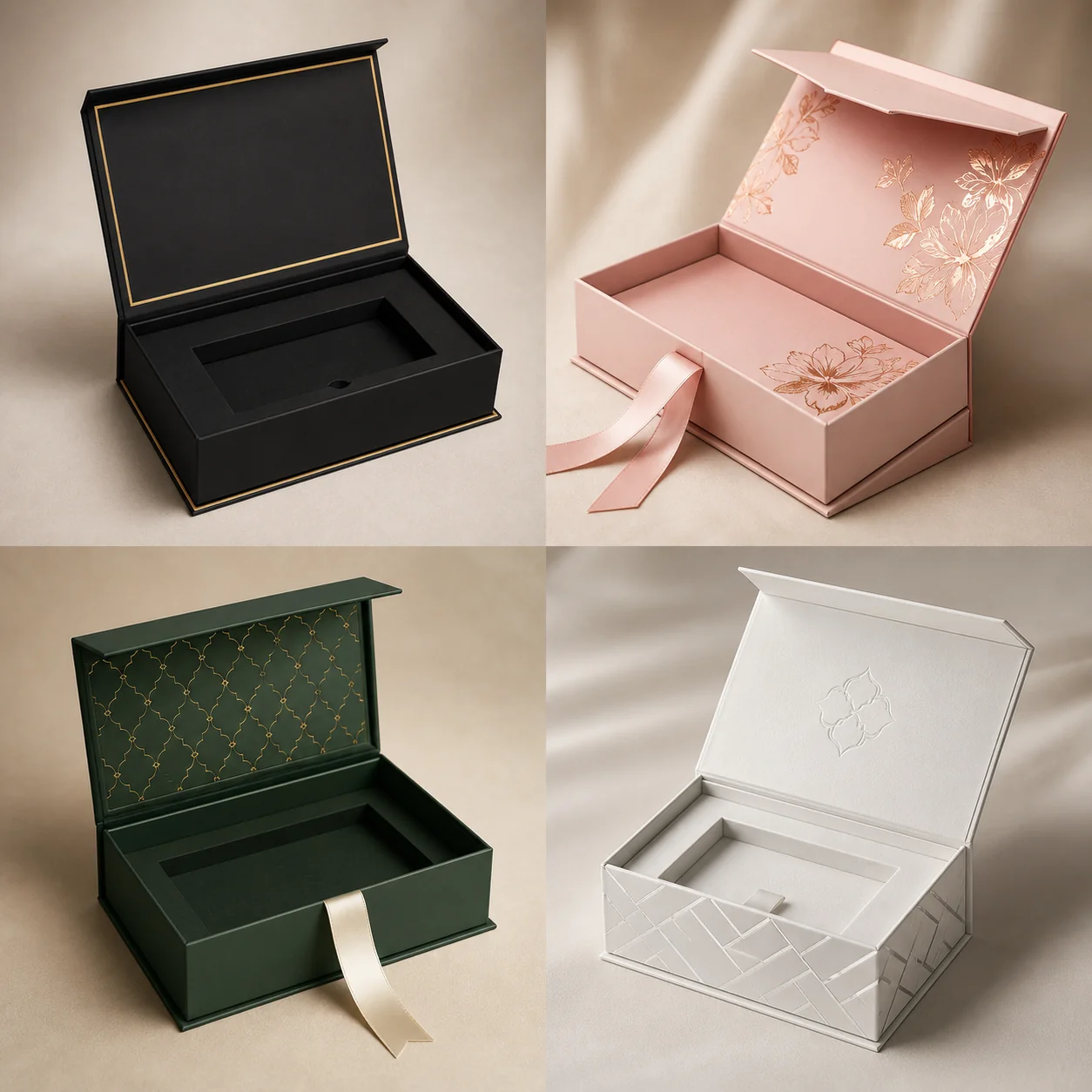 Custom magnetic rigid gift box with fitted insert